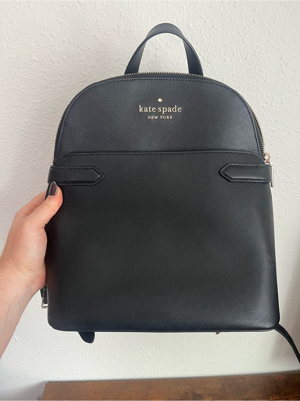kate spade Black Saffiano Leather Mini Backpack